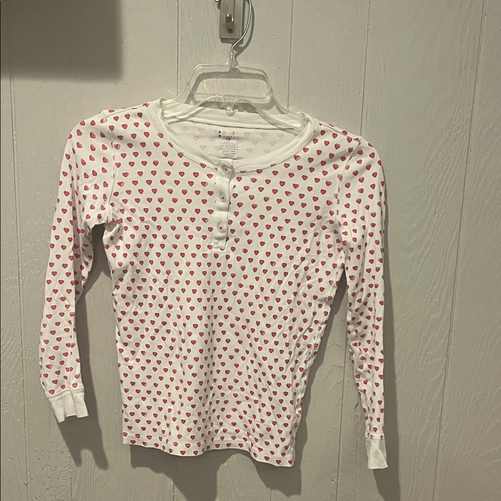 Roller Rabbit Kids Pajama Set in White and Pink Hearts